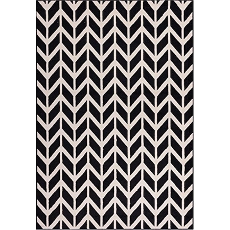 Infinity Home 5 X 7 Ft. Miami Bourban Chevron Area Rug - Black 85235